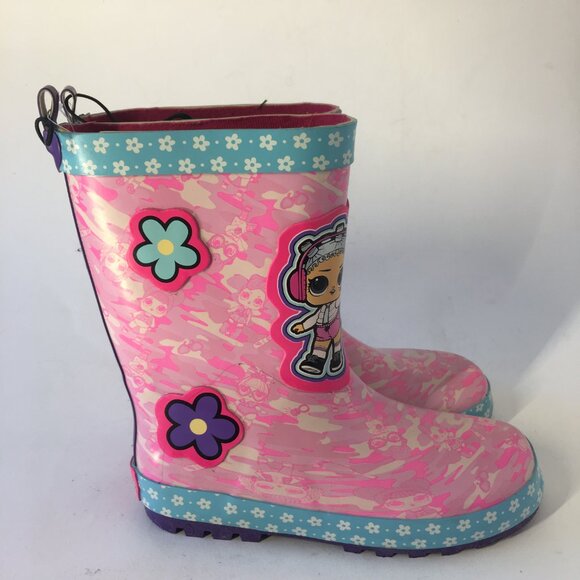 LOL Surprise Character Boots Size 2 Girl's Rubber Snow Rain Shoe Pink NEW NWT - Picture 4 of 13
